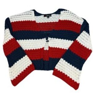 32 Degrees Red, White, and Blue Striped Cardigan
